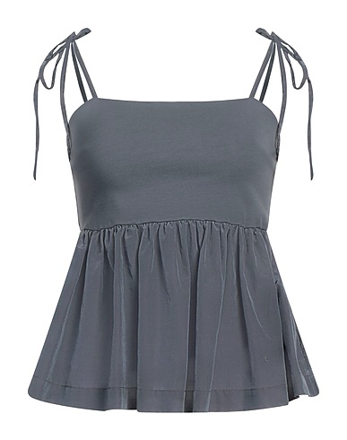 JUCCA Top Grey 92% Cotton, 8% Elastane, Silk