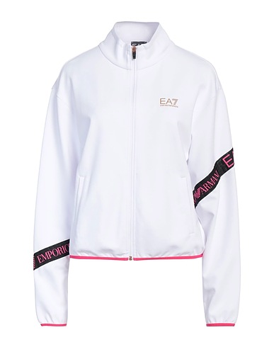 EA7 Felpa Bianco 50% Poliestere riciclato, 24% Cotone, 23% Modal, 3% Elastan