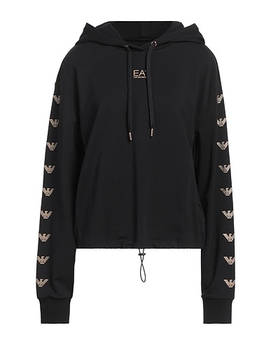 EA7 Hooded track jacket  Black 54% Organic cotton, 42% Modal, 4% Elastane