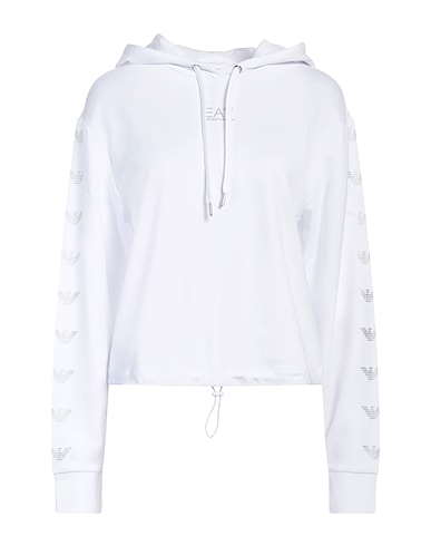 EA7 Hooded sweatshirt White 54% Organic cotton, 42% Modal, 4% Elastane