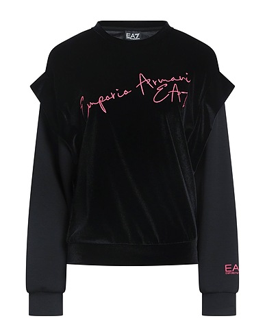 EA7 Sudadera Negro 93% Poliéster, 7% Elastán, Viscosa