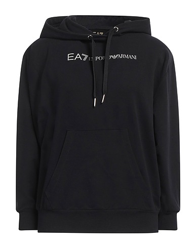 EA7 Hooded track jacket  Black 95% Cotton, 5% Elastane