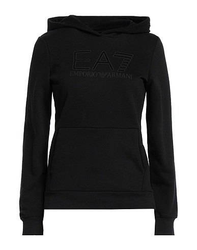 EA7 Hooded sweatshirt Black 86% Cotton, 14% Polyester, Elastane