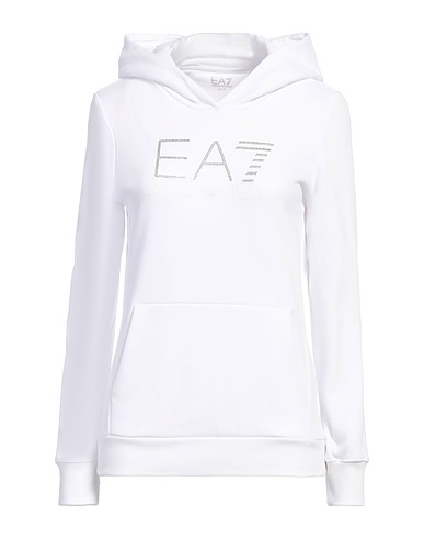 EA7 Hooded sweatshirt White 86% Cotton, 14% Polyester, Elastane