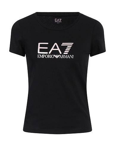 EA7 T-shirt Black 95% Cotton, 5% Elastane