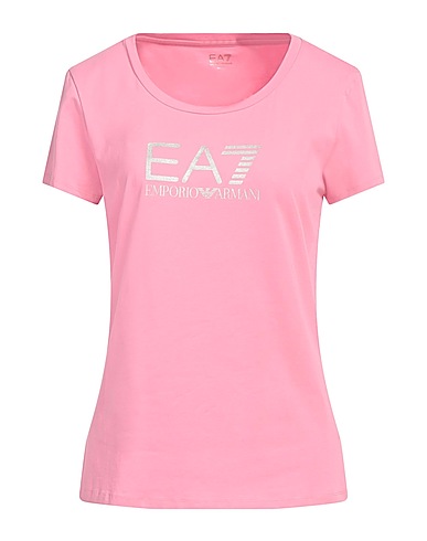 EA7 T-shirt Pink 95% Cotton, 5% Elastane