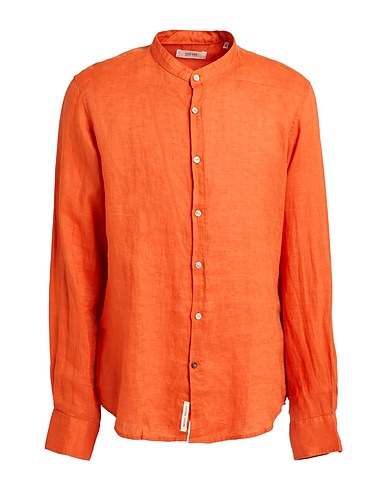YES ZEE by ESSENZA Camicia in lino NATURAL FEELING Arancione 100% Lino