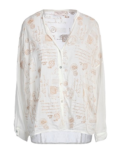 MOTEL Hemden und Blusen mit Muster Cremeweiß 50% Polyester, 35% Baumwolle, 15% Seide