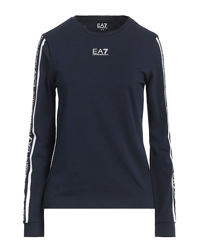 EA7 T-shirt Navy blue 96% Cotton, 4% Elastane