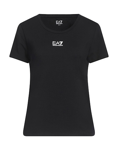 EA7 Basic T-shirt Black 54% Cotton, 42% Modal, 4% Elastane