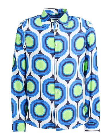 NEILL KATTER Patterned shirt Bright blue 100% Cotton