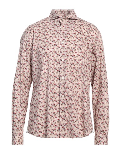 MASTRICAMICIAI Hemd mit Muster Beige 97% Baumwolle, 3% Elastan