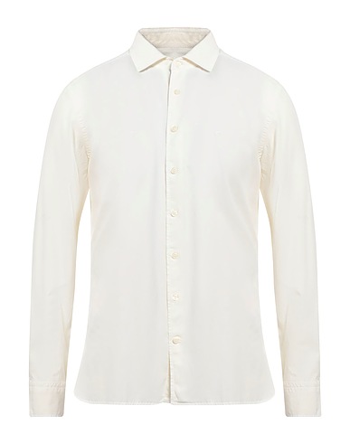 HACKETT Solid color shirt Ivory 58% Cotton, 42% Lyocell