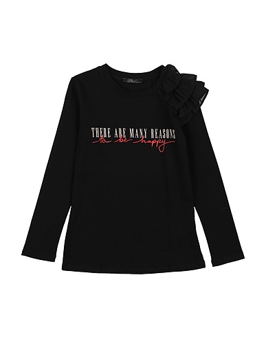 J'AIME’ T-shirt Nero 95% Cotone, 5% Elastan, Poliestere