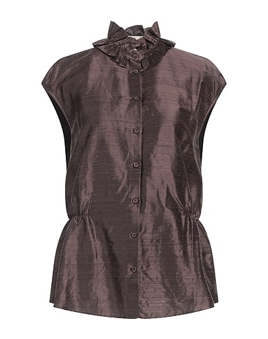 LE SARTE PETTEGOLE Silk shirts & blouses Dark brown 100% Silk