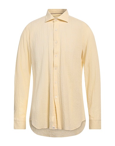 TINTORIA MATTEI 954 Camicia tinta unita Giallo 97% Cotone, 3% Elastan