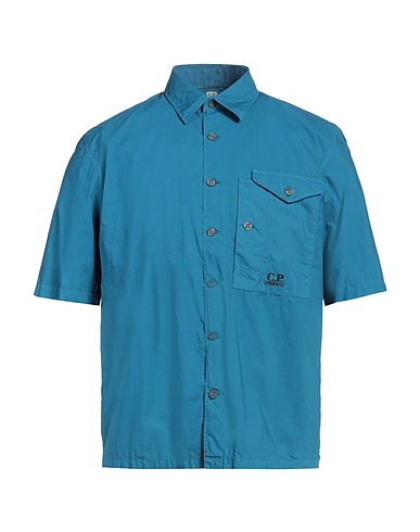 C.P. COMPANY Solid color shirt Deep teal 100% Cotton