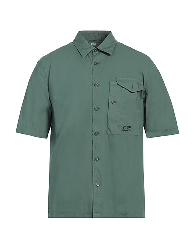 C.P. COMPANY Solid color shirt Military green 100% Cotton