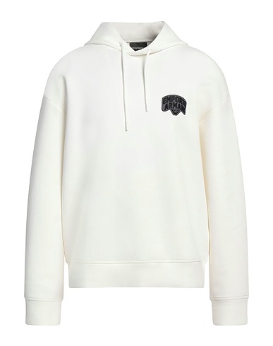 EMPORIO ARMANI Hooded sweatshirt White 76% Cotton, 18% Polyester, 6% Elastane
