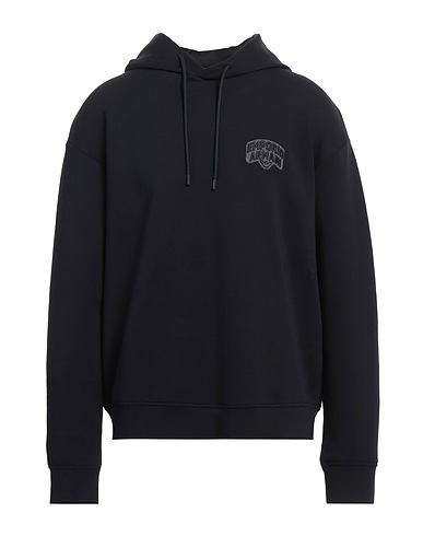 EMPORIO ARMANI Hooded track jacket  Navy blue 76% Cotton, 18% Polyester, 6% Elastane