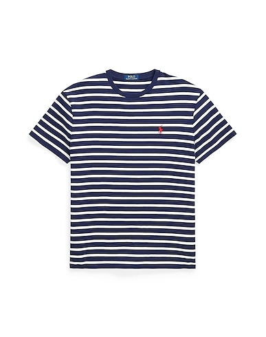 POLO RALPH LAUREN T-shirt CUSTOM SLIM FIT STRIPED JERSEY T-SHIRT
 Navy blue 100% Cotton