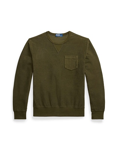 POLO RALPH LAUREN スウェット FLEECE HYBRID SWEATSHIRT
 ミリタリーグリーン コットン 100%