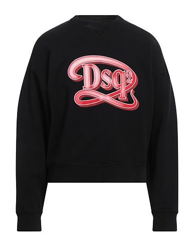 DSQUARED2 Felpa Nero 100% Cotone, Elastan