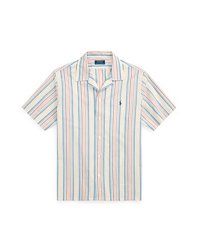 POLO RALPH LAUREN Camicia a righe Avorio 100% Cotone
