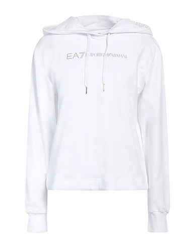 EA7 Hooded track jacket  White 95% Cotton, 5% Elastane