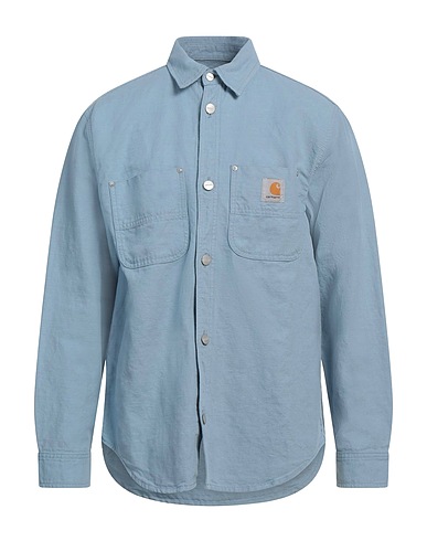 CARHARTT Camicia tinta unita Blu chiaro 61% Cotone, 39% Lino