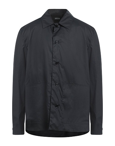 ZEGNA Solid colour shirt Black 100% Cotton