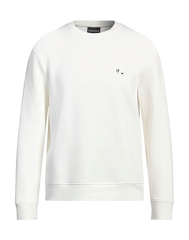 EMPORIO ARMANI Sweatshirt Ivory 76% Cotton, 18% Polyester, 6% Elastane