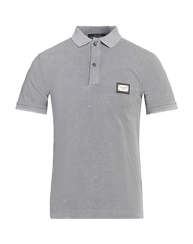 DOLCE&GABBANA Polo shirt Light grey 100% Cotton