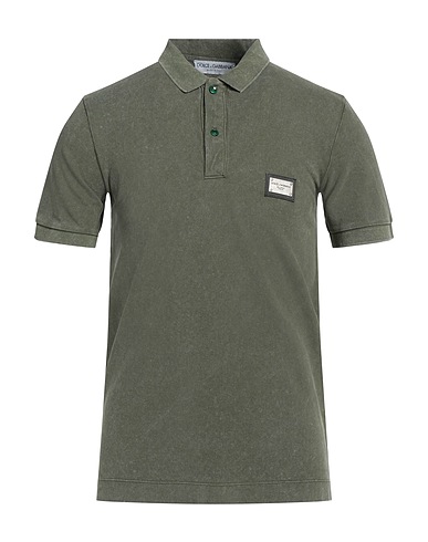 DOLCE&GABBANA Polo shirt Military green 100% Cotton