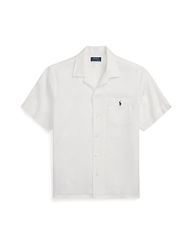 POLO RALPH LAUREN リネンシャツ CLASSIC FIT LINEN CAMP SHIRT
 ホワイト リネン 100%