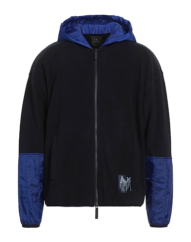 ARMANI EXCHANGE Hooded track jacket  Midnight blue 65% Polyester, 35% Cotton