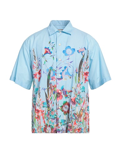 TINTORIA MATTEI 954 Patterned shirt Sky blue 100% Cotton