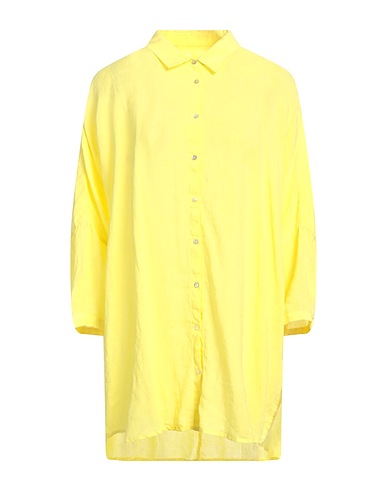 120% LINO Linen shirt Yellow 100% Linen