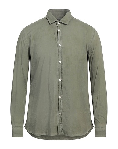 MESSAGERIE Solid color shirt Military green 100% Cotton