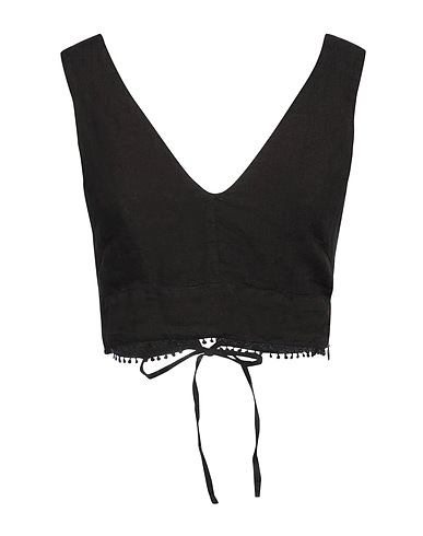 120% LINO Top Black 100% Linen
