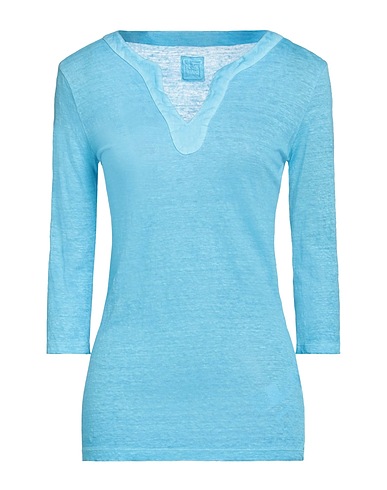 120% LINO T-shirt Turchese 100% Lino