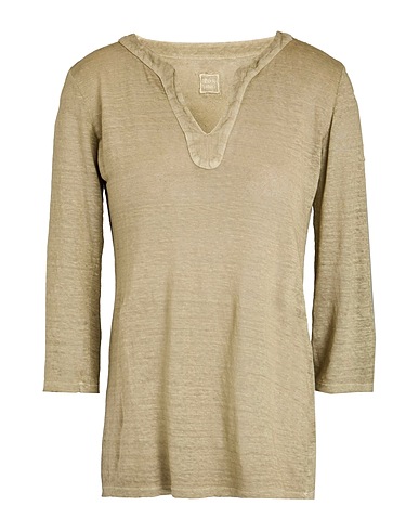 120% LINO T-shirt Khaki 100% Lino