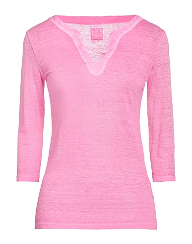 120% LINO Basic T-shirt Magenta 100% Linen
