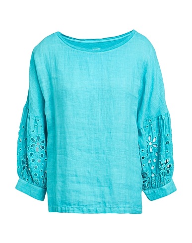 120% LINO Top Turquoise 100% Linen