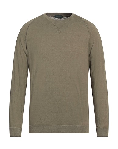 ZANONE T-shirt Verde militare 40% Cotone, 30% Lyocell, 30% Lino
