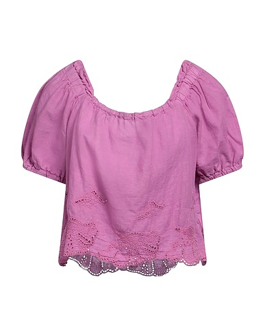 120% LINO Off-the-shoulder top Mauve 100% Linen