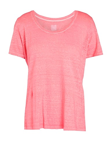 120% LINO Basic T-Shirt Coral 100% Linen