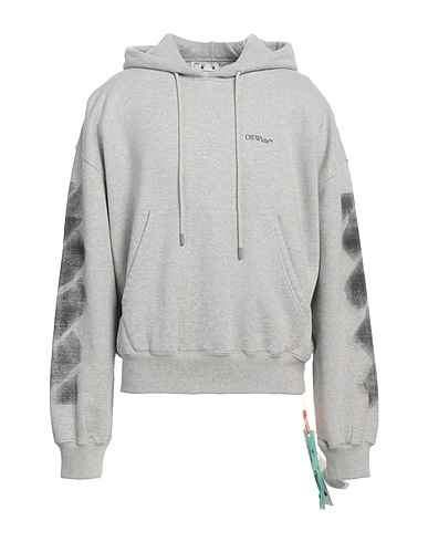 OFF-WHITE™ Hooded track jacket  Light grey 100% Cotton, Elastane