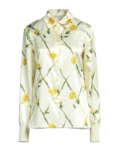 BURBERRY Floral shirts & blouses Pastel yellow 100% Polyester, Viscose, Polyamide, Elastane