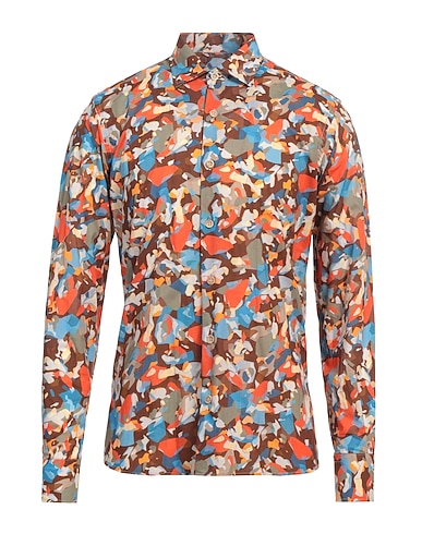 TAKESHY KUROSAWA Patterned shirt Brown 100% Cotton